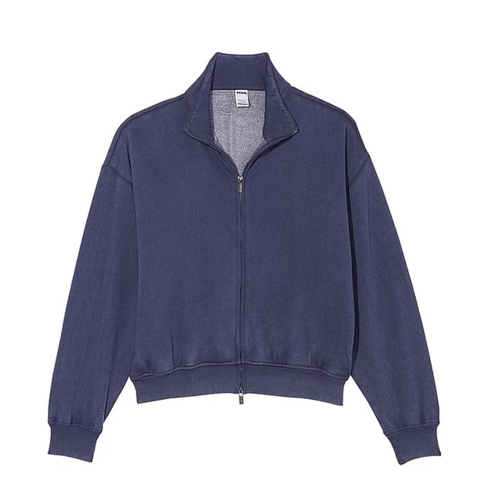 PINK Victoria’s Secret Washed Blue Fleece Jacket Size XL